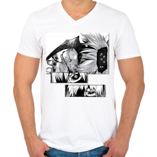 PRINTFASHION Kaneki minta (Tokyo Ghoul) - Férfi V-nyakú póló - Fehér