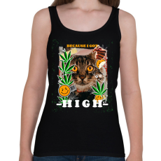 PRINTFASHION Kannabisz cica - Női atléta - Fekete