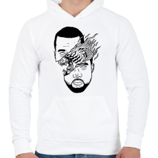 PRINTFASHION Kanye West - Férfi kapucnis pulóver - Fehér