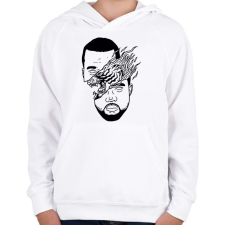 PRINTFASHION Kanye West - Gyerek kapucnis pulóver - Fehér gyerek pulóver, kardigán