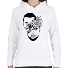 PRINTFASHION Kanye West - Női kapucnis pulóver - Fehér női pulóver, kardigán
