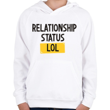 PRINTFASHION Kapcsolati státusz LOL - Gyerek kapucnis pulóver - Fehér gyerek pulóver, kardigán
