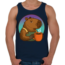 PRINTFASHION Kapibara barista - Férfi atléta - Sötétkék