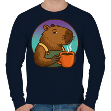 PRINTFASHION Kapibara barista - Férfi pulóver - Sötétkék férfi pulóver, kardigán