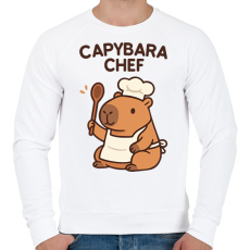 PRINTFASHION Kapibara séf - Férfi pulóver - Fehér