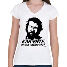 PRINTFASHION Kár érte, kiváló ügynök volt - Női V-nyakú póló - Fehér női póló