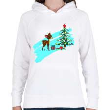 PRINTFASHION Karácsony1 - Női kapucnis pulóver - Fehér női pulóver, kardigán