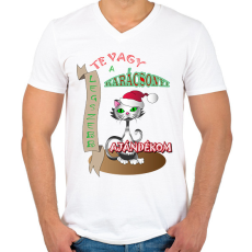 PRINTFASHION Karácsony2 - Férfi V-nyakú póló - Fehér