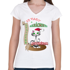 PRINTFASHION Karácsony2 - Női V-nyakú póló - Fehér