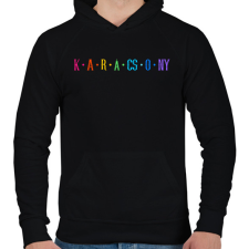 PRINTFASHION KARÁCSONY3 - Férfi kapucnis pulóver - Fekete férfi pulóver, kardigán