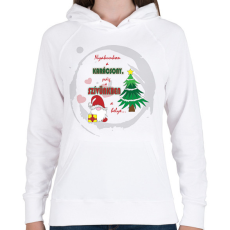 PRINTFASHION Karácsony3 - Női kapucnis pulóver - Fehér