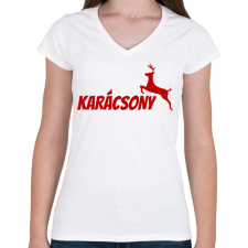 PRINTFASHION KARÁCSONY 2 - Női V-nyakú póló - Fehér női póló
