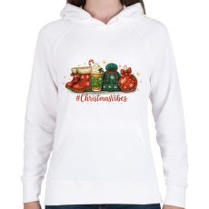 PRINTFASHION Karácsony bakancs,sapka, dísz - Női kapucnis pulóver - Fehér