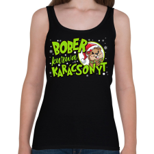 PRINTFASHION Karácsony Bober xmas - Női atléta - Fekete női trikó