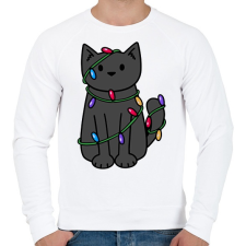 PRINTFASHION Karácsony cica - Férfi pulóver - Fehér férfi pulóver, kardigán