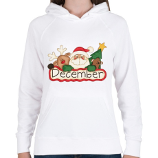 PRINTFASHION Karácsony - December Mézi Télapó Rénszarvas - Női kapucnis pulóver - Fehér
