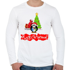 PRINTFASHION karácsony - Férfi hosszú ujjú póló - Fehér férfi póló