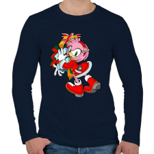 PRINTFASHION Karácsony - Férfi hosszú ujjú póló - Sötétkék férfi póló