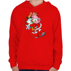 PRINTFASHION Karácsony - Gyerek kapucnis pulóver - Piros