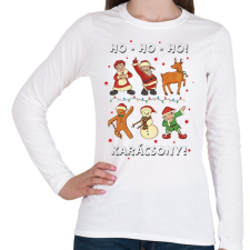PRINTFASHION Karácsony - hohoho - télapó és barátai - Női hosszú ujjú póló - Fehér női póló