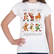 PRINTFASHION Karácsony - hohoho - télapó és barátai - Női póló - Fehér