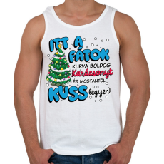 PRINTFASHION Karácsony Itt a fátok family guy - Férfi atléta - Fehér