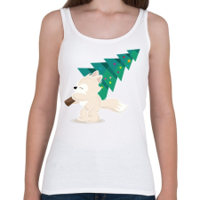 PRINTFASHION Karácsony - kis rókával - Női atléta - Fehér női trikó