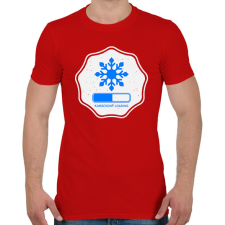 PRINTFASHION KARÁCSONY LOADING  - Férfi póló - Piros férfi póló