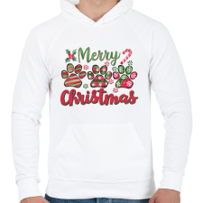 PRINTFASHION Karácsony mancs - Férfi kapucnis pulóver - Fehér férfi pulóver, kardigán