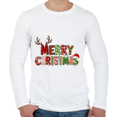 PRINTFASHION Karácsony Merry Christmas - Férfi hosszú ujjú póló - Fehér