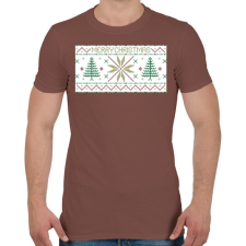 PRINTFASHION Karácsony mintázat - Férfi póló - Mogyoróbarna férfi póló