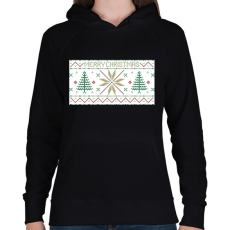PRINTFASHION Karácsony mintázat - Női kapucnis pulóver - Fekete