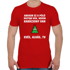 PRINTFASHION KARÁCSONY MODE ON - Férfi póló - Piros