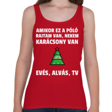 PRINTFASHION KARÁCSONY MODE ON - Női atléta - Cseresznyepiros