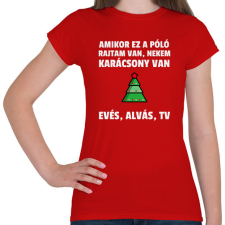 PRINTFASHION KARÁCSONY MODE ON - Női póló - Piros női póló