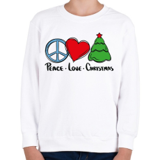 PRINTFASHION Karácsony - peace love christmas - Gyerek pulóver - Fehér