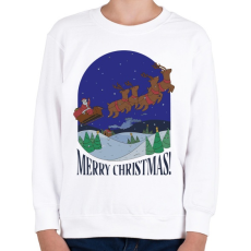 PRINTFASHION Karácsony télapó szánon - Gyerek pulóver - Fehér