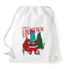 PRINTFASHION Karácsony - télapó unikornis - Sportzsák, Tornazsák - Fehér tornazsák