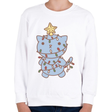 PRINTFASHION Karácsonyfa cica - Gyerek pulóver - Fehér