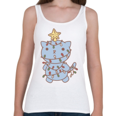 PRINTFASHION Karácsonyfa cica - Női atléta - Fehér