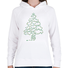 PRINTFASHION Karácsonyfa égő - Női kapucnis pulóver - Fehér