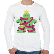 PRINTFASHION Karácsonyfa ember - Férfi hosszú ujjú póló - Fehér