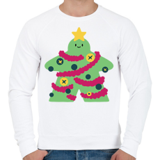 PRINTFASHION Karácsonyfa ember - Férfi pulóver - Fehér