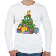 PRINTFASHION Karácsonyfa - Férfi hosszú ujjú póló - Fehér