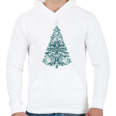 PRINTFASHION Karácsonyfa - Férfi kapucnis pulóver - Fehér