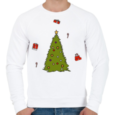 PRINTFASHION Karácsonyfa - Férfi pulóver - Fehér