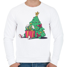 PRINTFASHION Karácsonyfa - Férfi pulóver - Fehér