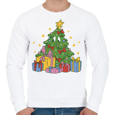 PRINTFASHION Karácsonyfa - Férfi pulóver - Fehér