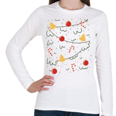 PRINTFASHION Karácsonyfa jelmez - Női hosszú ujjú póló - Fehér