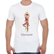 PRINTFASHION Karácsonyfa jóga póz - Férfi póló - Fehér